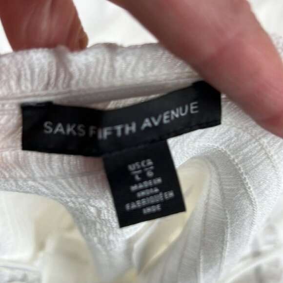 Nwt Saks Fifth Avenue White Smocked Maxi Dress - Picture 4 of 9